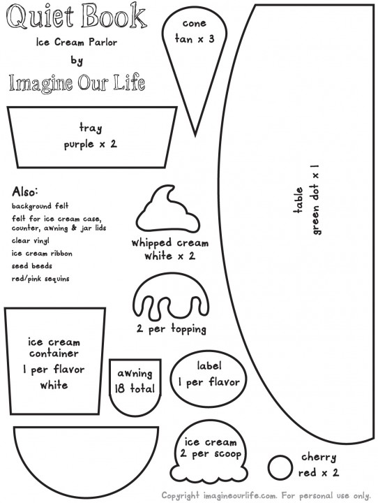 Ice Cream Parlor Quiet Book Page | Imagine Our Life